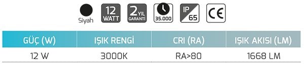 Goya Gy 6255 12 Watt Bahçe Armatürü